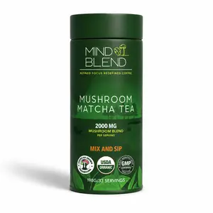 Mind Blend Mushroom Matcha Tea, 33 Servings, Lion's Mane, Cordyceps, USDA Organic, Gluten Free, Vegan | Made in the USA | Adaptogens Supporting Natural Energy, Gut Health, Mental Focus | Coffee Alternative