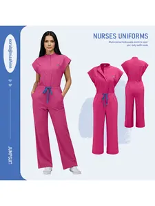 Scrubs Stretch Spandex Clinic Care Uniform Doctors Scrubs Womens Jumpsuit Scrub Nursing Uniform Hospital Clinic Veterinary Work Wear