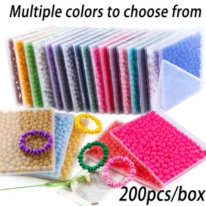 200pcs Mixed Silicone Beads & Pearls, Round Beads, 12mm & 15mm DIY Jewelry Making Supplies, Necklace Bracelet Accessories, Craft Kit, Beads Charms Accessories
