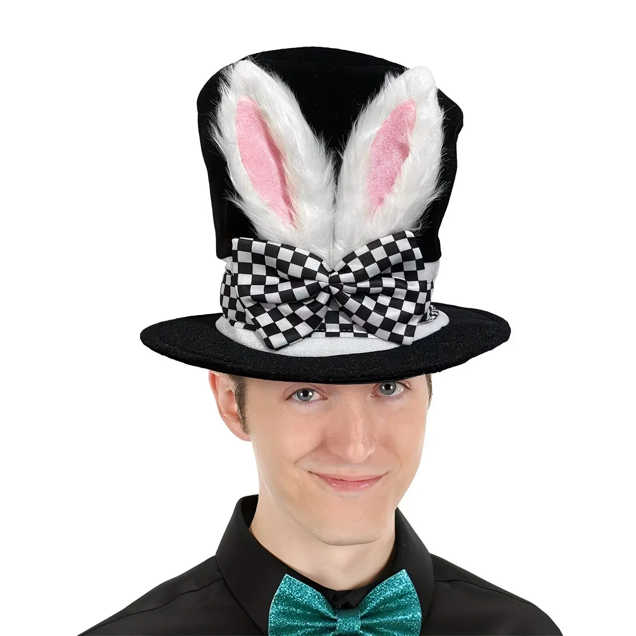 Easter Bunny Headband, Easter Holiday Decoration, Perfect for Performance Hats, Features Rabbit Ears and Top Hat, Suitable for All Adults