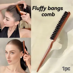 Three-Row Tail Comb with Artificial Hair and Synthetic Bristles, Scalp Massage and Hairstyle Design Tool, Suitable for All Hair Types