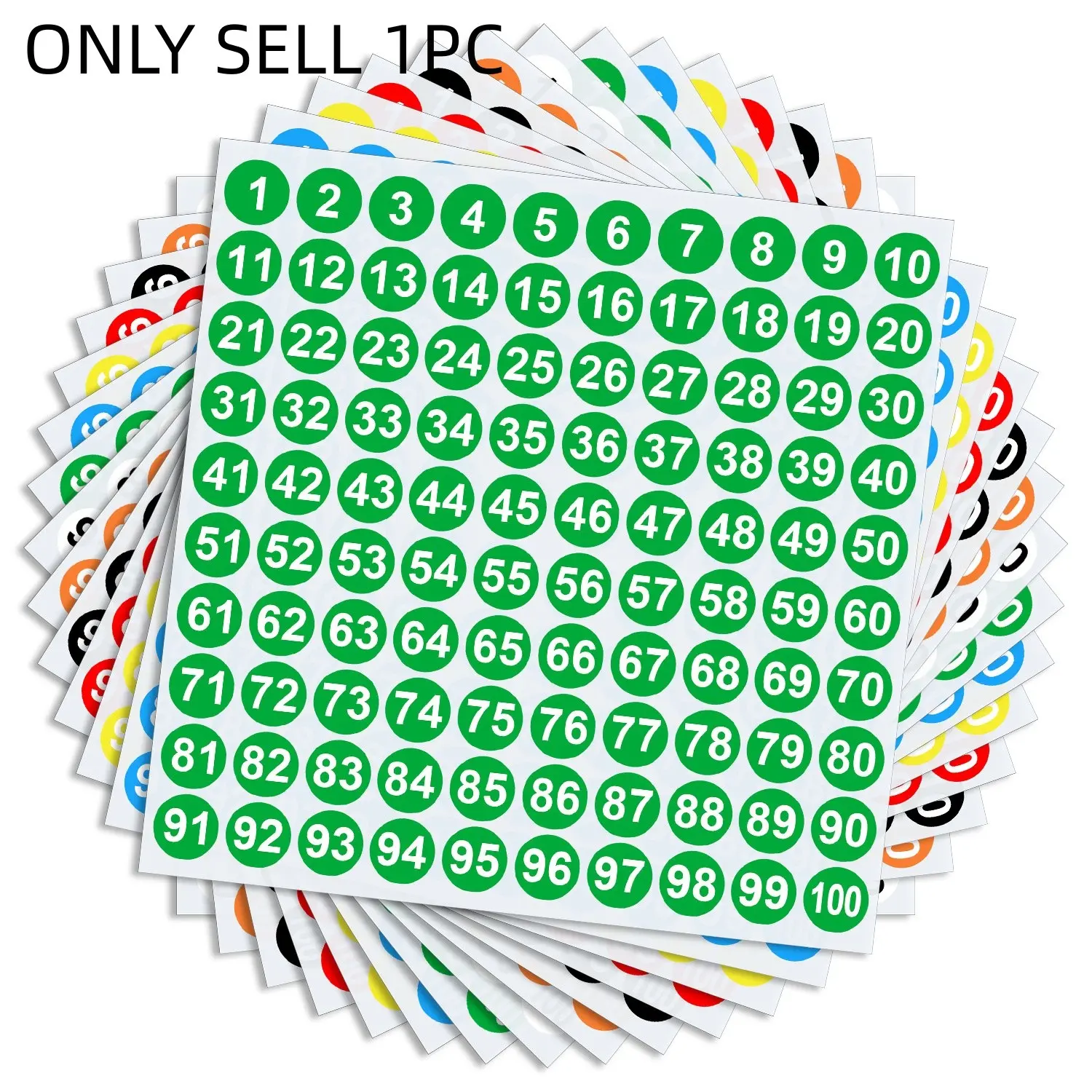 1 Sheet 1-100 Number Stickers, Self-Adhesive Waterproof Labels, Ideal for Inventory Management, Decoration, Event Identification