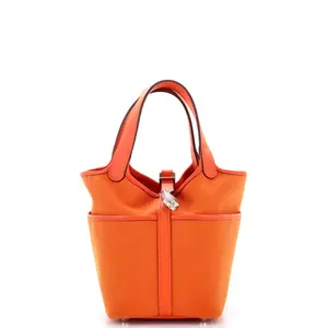 Pre-owned HERMÈS material Bucket Bags Hermes Cargo Picotin Lock Bag Canvas and Swift PM by Rebag