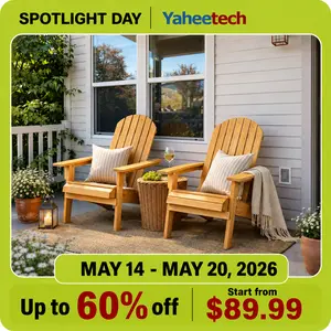 【Set of 2】Yaheetech 2026 Upgrade Folding Adirondack Chair Outdoor Solid Wood Garden Chair Weather Resistant, Fire Pit Lounge Chairs for Garden/Yard/Patio/Lawn summervibes