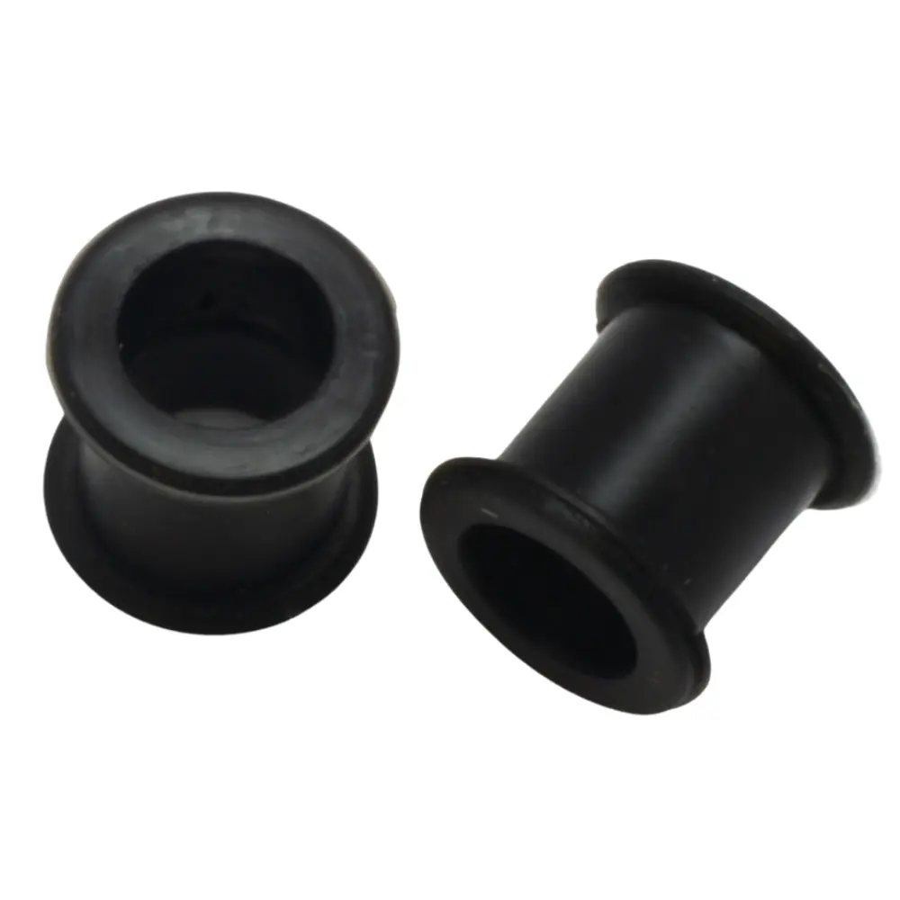 Pair Black Silicone Tunnels Plugs Gauges for Stretched Ears 6g- 1 inch