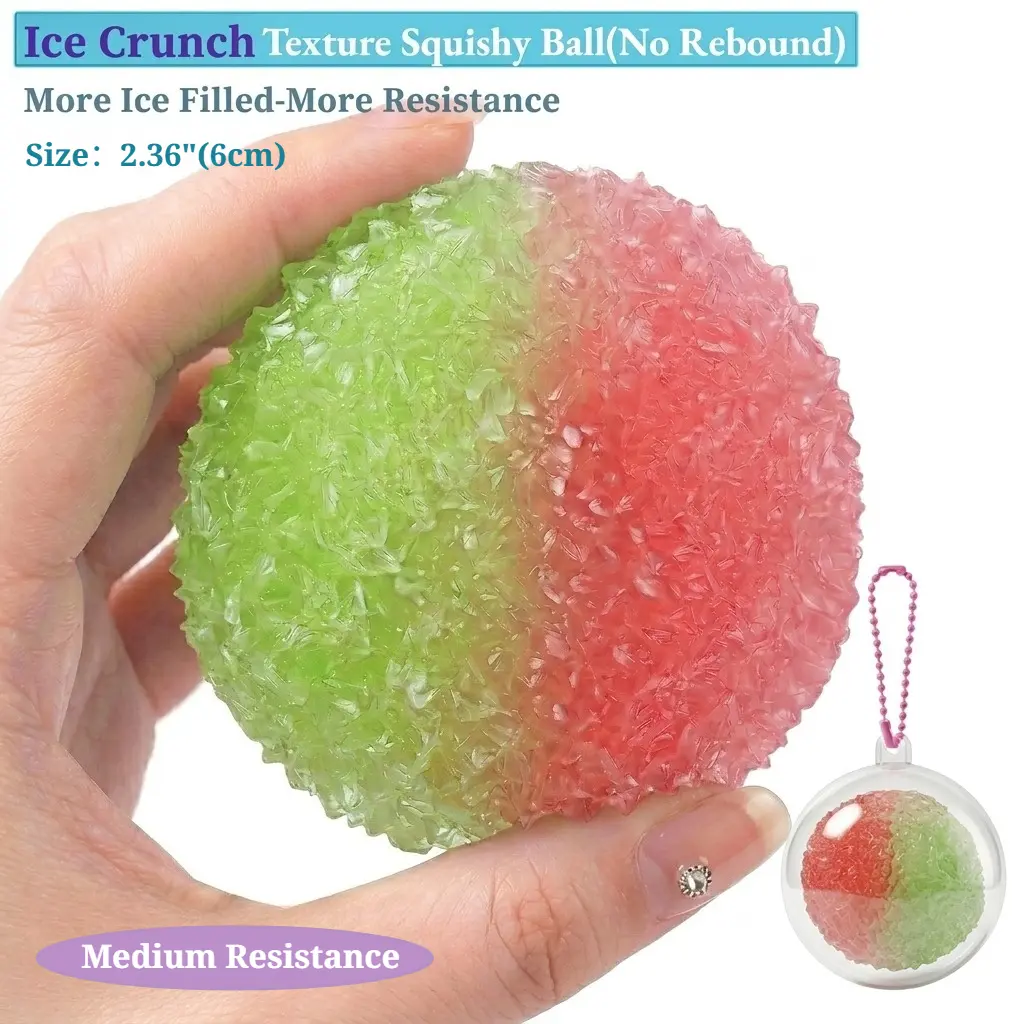 NNC4 Handcrafted Crystal Slushy Ball Squishy Toy — No‑Rebound Soft Squishy Stress Balls Grippie Set, Fidget Sensory Stress Relief for Relaxation, Anxiety & Therapy, ASMR Satisfying Gift Idea Party Favor Classroom Reward