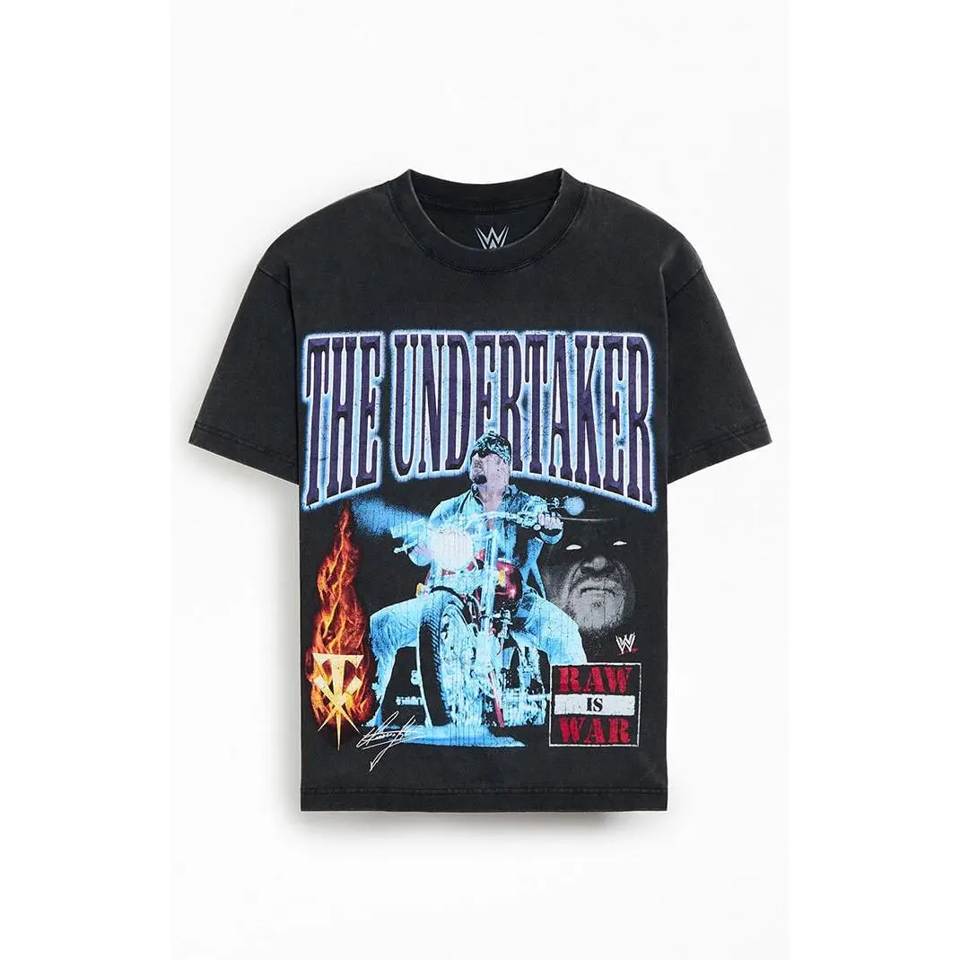 PacSun Men's WWE RAW Undertaker Biker T-Shirt - Multicolor PacSun Men's WWE RAW Undertaker Biker T-Shirt - Multicolor