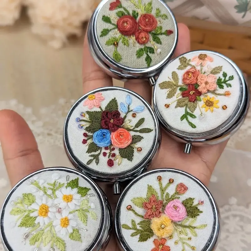 Embroidered Pill / Jewelry box