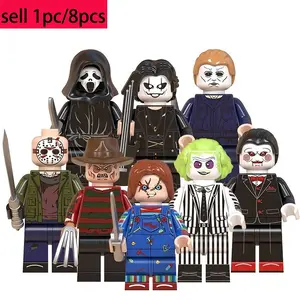 1 pc/8PCS Figure Horror Movie Day Of The Dead Mini Building Blocks Children Adult Halloween Christmas Toys Gift