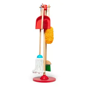 Melissa Doug Let's Play House Dust Sweep Mop Set 6pc Wooden Construction Durable