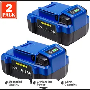 2 Pack 6.5Ah Lithium-Ion Battery for   Kobalt   24V Max Tools KB624-03 KB524-03 KB424-03 KB224-03 KB124-03, Upgraded Quality & High-Capacity