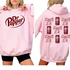 Gildan 2 sides Dr Pepper Can & Bow Sweatshirt/Hoodie - Retro Soda Lover Pullover