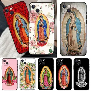 Virgen De Guadalupe Virgin Mary Phone Case For iPhone 11 12 13 14 15 16 Pro XS Max Mini Cover For iPhone X XR Plus Back Case