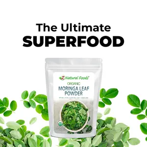 Z Natural Foods - Organic Moringa Leaf Powder - Nutrition Dense Supergreen for Overall Wellness and Vitality - Organic Greens Supplement