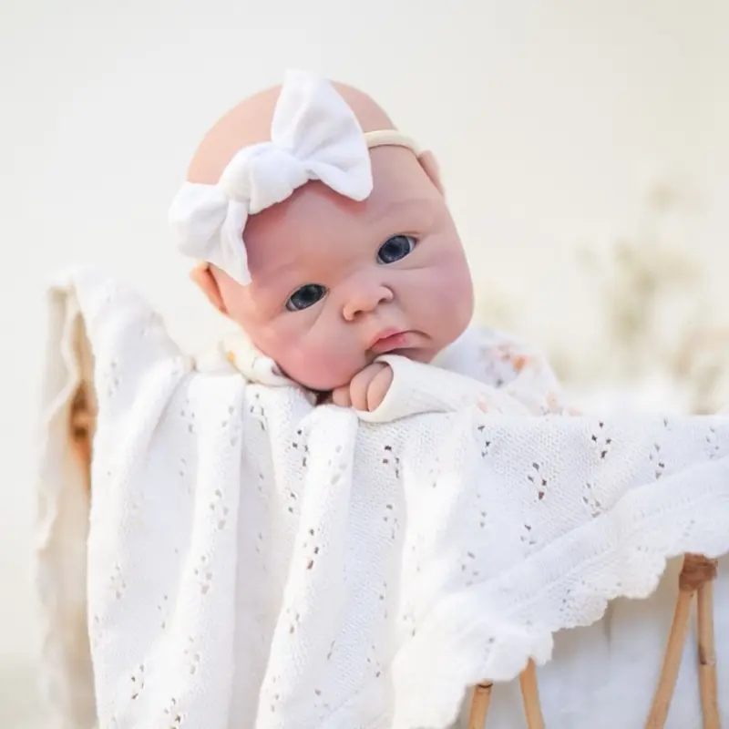 Lifelike Silicone Baby Doll with Open Mouth for Pacifier - 19 inches long
