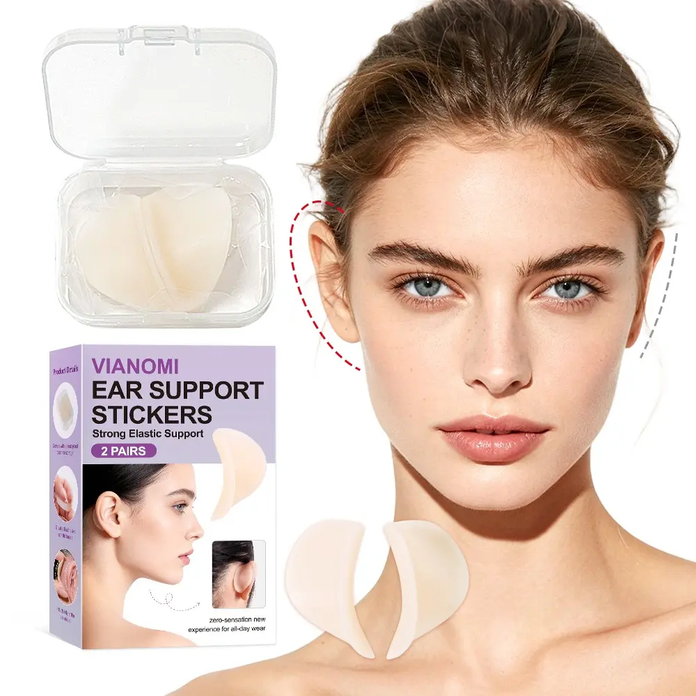 2 Pairs Heart-Shaped Ear Support Stickers, Fashion, Invisible Fit With Storage Box, Zero Sensation for Girls Party Makeup, Strong Elastic Support for Women Daily Wear, Instant Ear Tapes