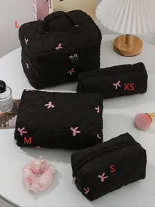 Quilted Makeup Bag Set, Large Capacity Daily Makeup Bag, Portable Makeup Storage Bag, Multifunctional Makeup Storage Bag, Essential Makeup Bag for Travel, Makeup Pouch, Makeup Organizer Pouch, Cosmetic Makeup Bag, Cosmetics Bag