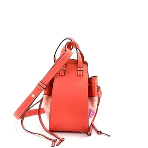 Pre-owned Loewe material Messenger Bags Hammock Bag Leather and Printed Canvas Mini by Rebag