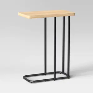 Mixed Material Rectangle Top C Table Natural Wood - Room Essentials