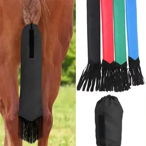Anti-mosquito Breathable Non-woven Fabric Horse Tail Protector Drawstring Horse Tail Bag With Fringe Horse Accessories