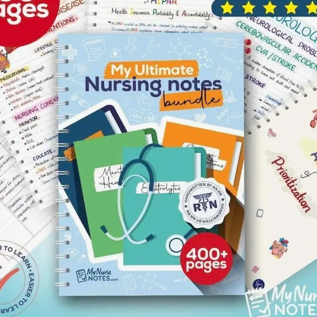 Ultimate Nursing Success Bundle: 400+ Page Handwritten Notes by an RN -  Designed to Help You Ace Nursing School