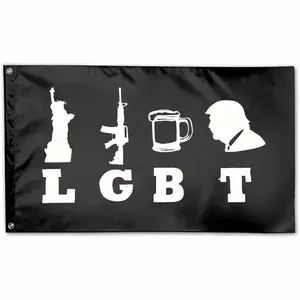 LGBT Liberty Guns Beer and Trump Flag  3x5ft (90x150cm)