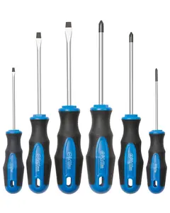 6count Magnetic Tip Screwdriver Set, 3 Phillips and 3 Flat, Professional Cushion Grip | 6-count Hand Tools Set