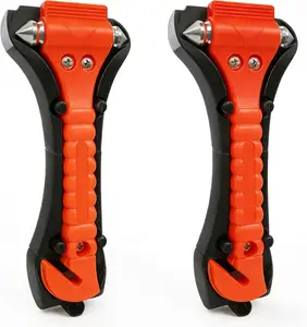 Car Window Breaker Hammer and Seat Belt Cutter 2-in-1, Emergency Escape Tool, Safety Glass Breaker, Automotive Safety Essentials and Accessories, 2 Packs