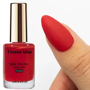 Tinovo Uno Matte Frosted Red Nail Polish Creates a Velvety Matte Finish, Dries Naturally, Quick-Drying And Long-Lasting, Suitable for Both Men And Women, Nail Care, Nail Manicure