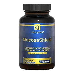Cell Queue MucosaShield Targeted Gastric Mucosa & Barrier Support System with Zinc-Carnosine & Sodium Alginate for Digestive Comfort & Gastric Health, Occasional Bloating & Upset Stomach