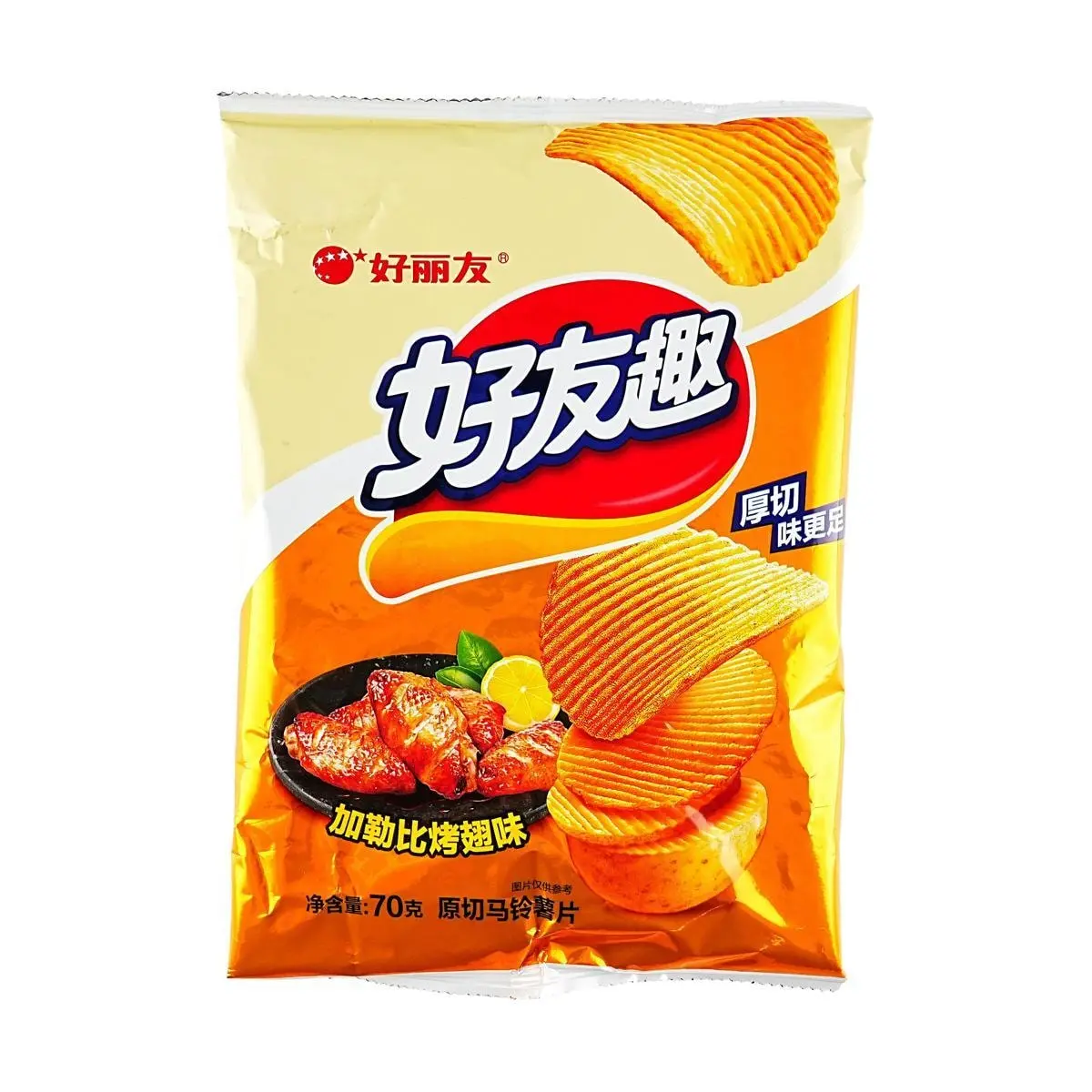 ORION.CN Caribbean BBQ Chicken Flavor Thick Cut Potato Chips 70g ORION.CN Caribbean BBQ Chicken Flavor Thick Cut Potato Chips 70g
