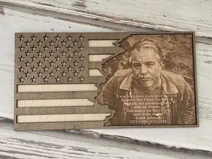 In Memory of Laser Engraved Photo Flag, Memorial Gifts, Hunting Gifts, Military Gifts, Father's Day Gift, Gift for Hunters, First Responder Gifts, First Responder Memorial