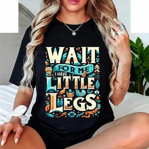 Comfortable Cotton Shirt with "Wait For Me I Have Little Legs" Print Designed for Short Men
