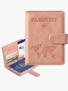 Multifunctional PU Leather Card Holder Wallet, Passport Case, Passport Cover, ID Card Sleeve, Unisex Anti-Theft Travel Organizer, Travel Document Holder