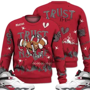 8 Bugs Bunny Sweatshirt, Bugs Bunny 8s Outfits Shirt, Tattoo Trust No One Outfits Streetwear Unisex Sneaker Matching Shirts Clothes Fabric