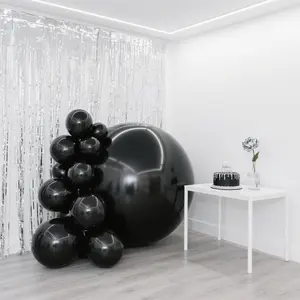 2-Pack Metallic Black Sphere Balloons, 43" Orbz Mylar Balloons Helium or Air-Filled Party Supplies