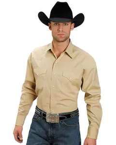 Stetson Men's Men'S Solid Oxford Long Sleeve Snap Western Shirt - 11-001-0465-0041Bu