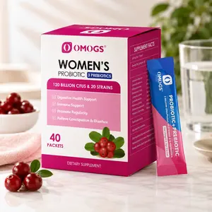 OMOGS Women’s Probiotic 120 Billion CFU | 18 Strains + Prebiotics & Cranberry for Gut & Vaginal Health