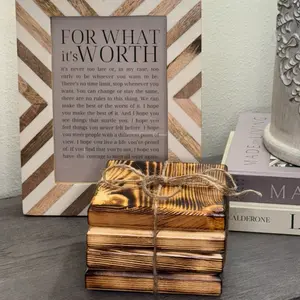 Handcrafted Wood Burned Coasters (Set of 4)