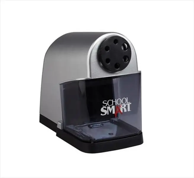 School Smart 091432 6-Hole Heavy Duty Non-Skid Steel Pencil Sharpener, 6 Holes