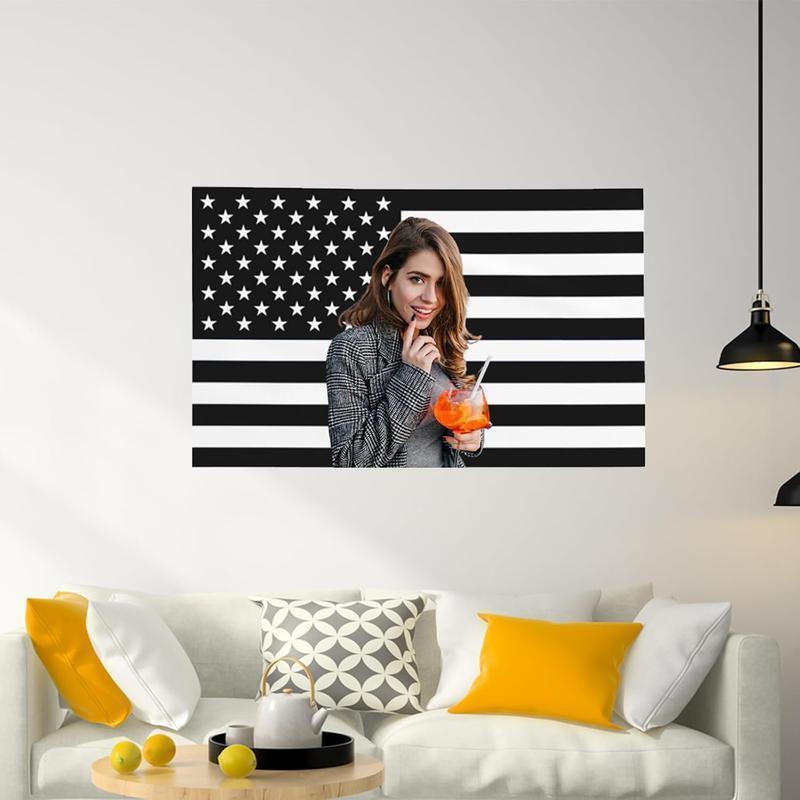 Custom America Flag 40x60 inch Personalized Flags Design Your Image Funny Tapestry Poster For Decorate Clubs Concerts Bars University Dormitories Living Rooms Bedrooms Decoration Cotton Decorative Light Linen Print