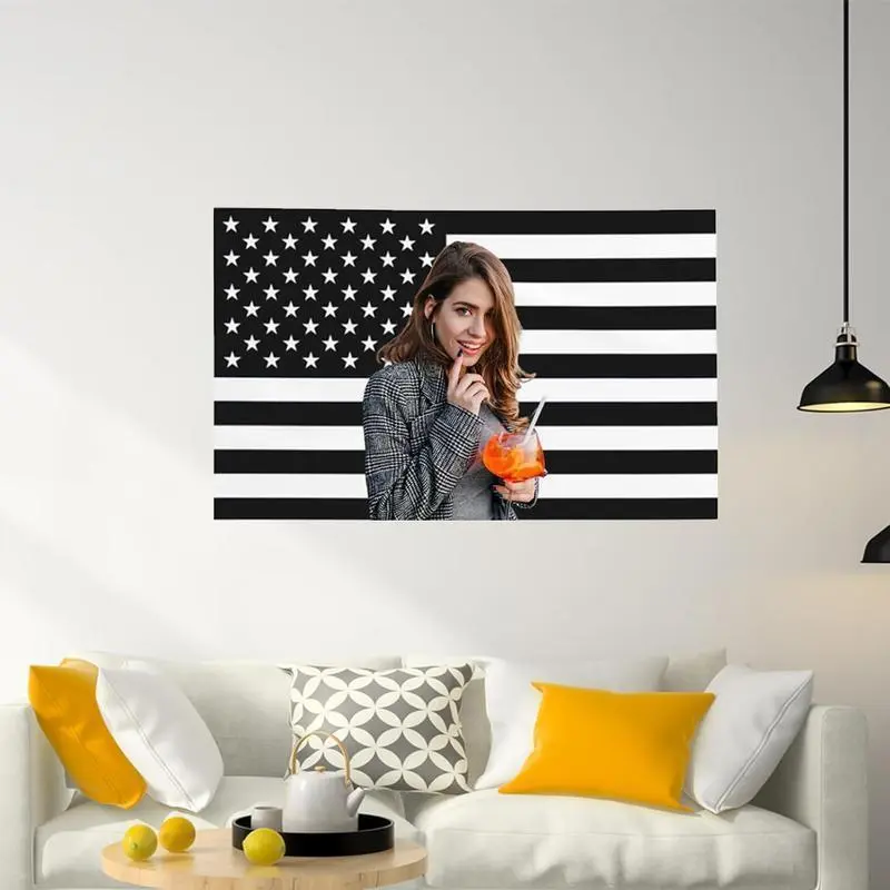 Custom America Flag 40x60 inch Personalized Flags Design Your Image Funny Tapestry Poster For Decorate Clubs Concerts Bars University Dormitories Living Rooms Bedrooms Decoration Cotton Decorative Light Linen Print