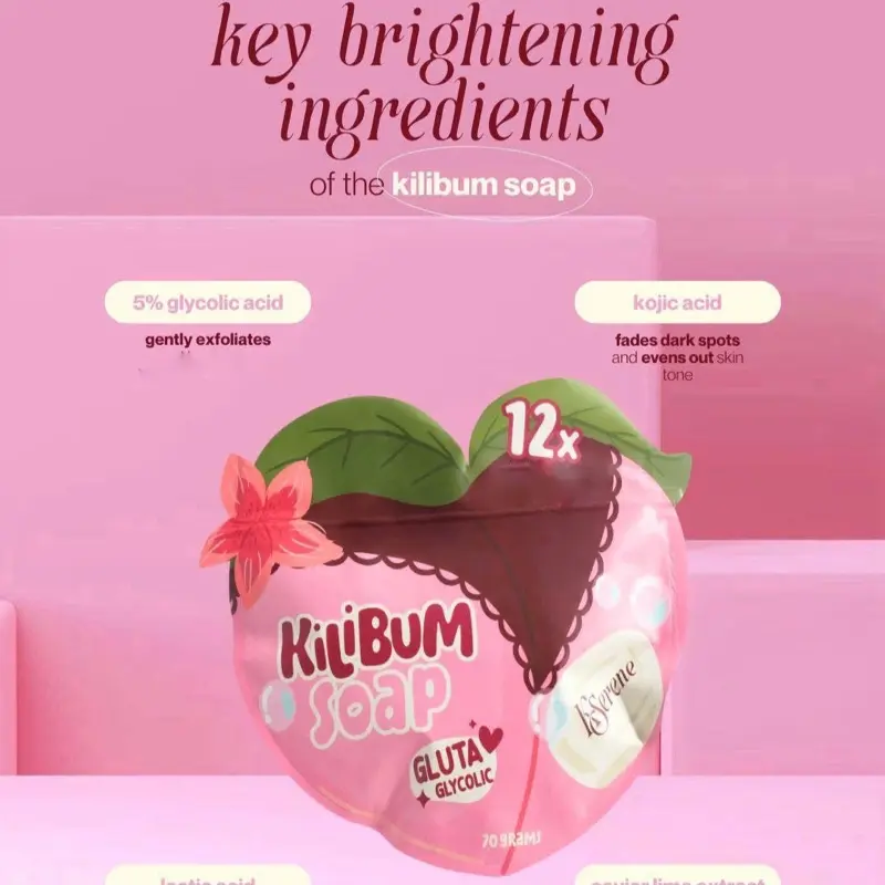 glutathione perimenopause KSerene KiLiBUM Gluta Glycolic Soap 70g x 3 Bars – Gentle Exfoliating Bar  with Glycolic, Kojic &