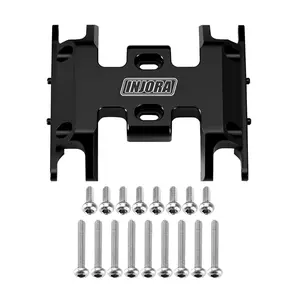 INJORA CNC Aluminium Forward & Reverse Skid Plate for 1/24 RC Crawler SCX24 Upgrade(Black)