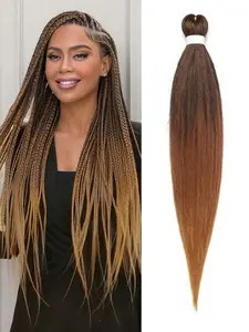30 Inch Ez Pre-Stretched Braided Wig Fiber Hair African Dreads Crochet DIY Ponytail Extensions, Synthetic Hairpiece for Women, Synthetic Braiding Hair