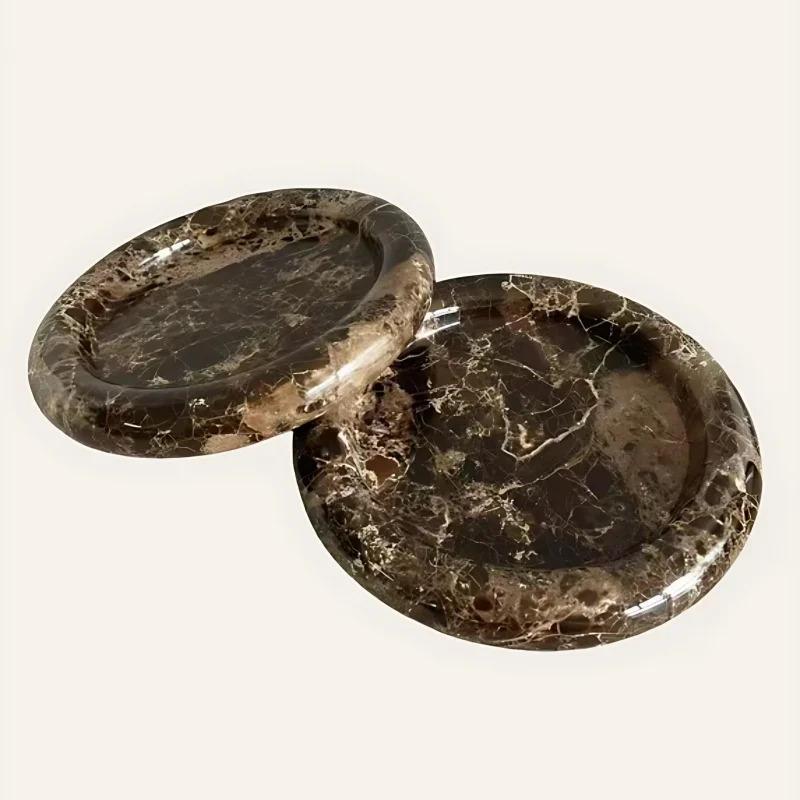 Stonekocc US Stock Natural Stone Tray Dark Emperador Travertine Lilac White Marble