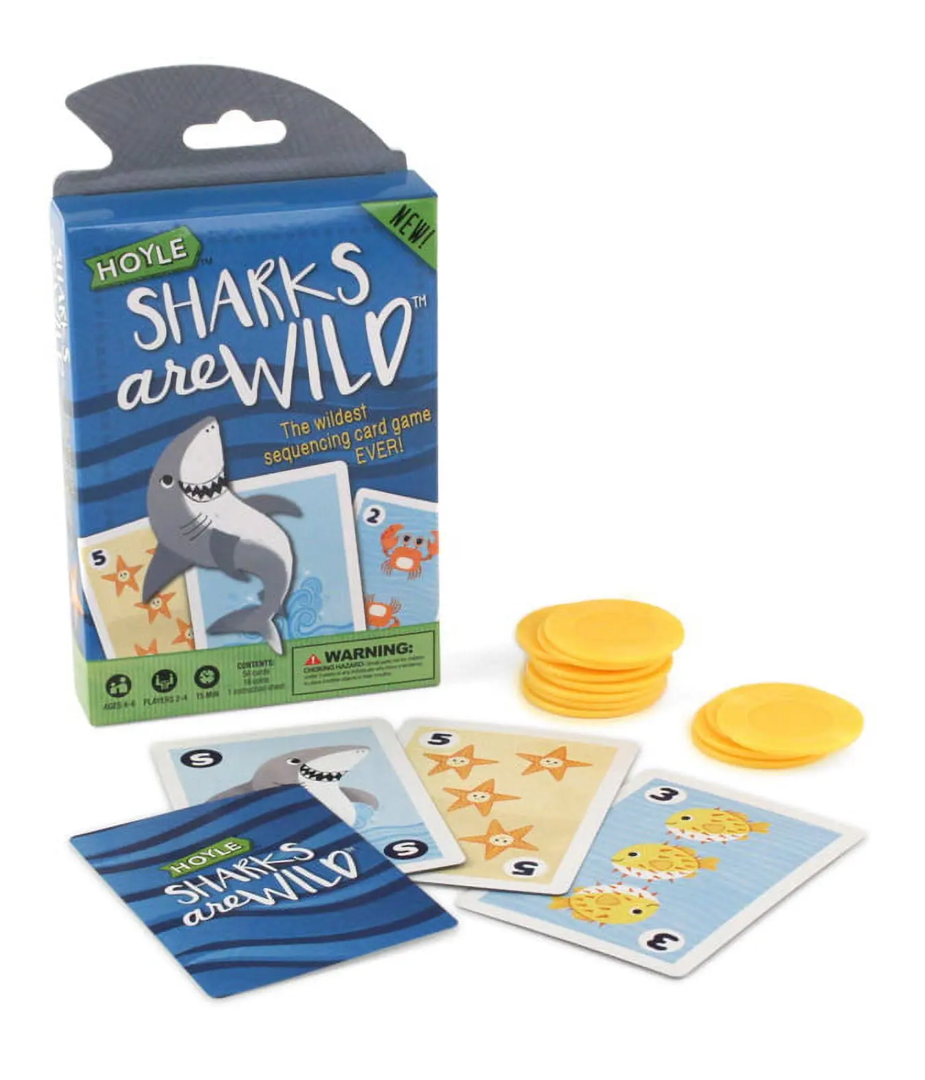 Brybelly Hoyle GUSP-1048 Sharks Are Wild Card Game, Pack of 6 - Supports Kids' Cognitive Skill Development, Develop Cognitive Skills, Helps Kids Develop Cognitive Skills