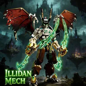 1272pcs Creative Collection World of Warc Model Illidan Demon Hunter Armor Set, Adult Home Office Cool Mech Kit, Easter Halloween Christmas Gift