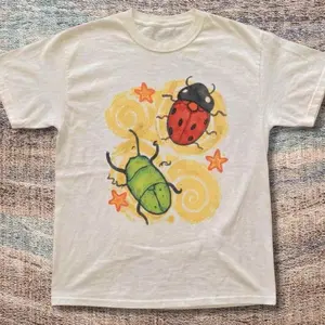 Bug Baby Tee With Yellow And Black Design – Retro Cute Aesthetic Top
