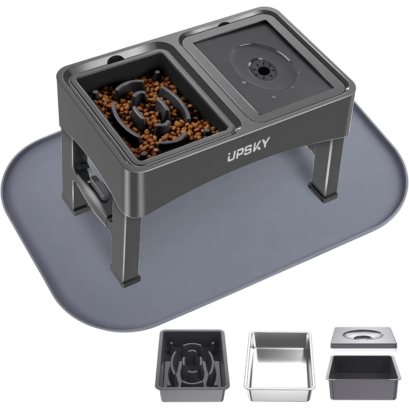 004(Slow feeder+Stainless bowl+No spill bowl+Mat)